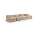Sinclair 152" Beige Chenille Fabric Upholstered 4pc. Modular Sofa - S152A