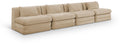 Sinclair 152" Beige Chenille Fabric Upholstered 4pc. Modular Sofa - S152A