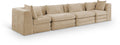 Sinclair 152" Beige Chenille Fabric Upholstered 4pc. Modular Sofa - S152B