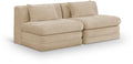 Sinclair 76" Beige Chenille Fabric Upholstered 2pc. Modular Sofa - S76A