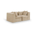 Sinclair 76" Beige Chenille Fabric Upholstered 2pc. Modular Sofa - S76B