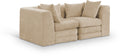 Sinclair 76" Beige Chenille Fabric Upholstered 2pc. Modular Sofa - S76B