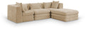 Sinclair 114" Beige Chenille Fabric Upholstered 4Pc. Modular Sectional - Sec4A