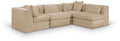 Sinclair 114" Beige Chenille Fabric Upholstered 4Pc. Modular Sectional - Sec4B