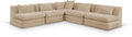 Sinclair 114" Beige Chenille Fabric Upholstered 5Pc. Modular Sectional - Sec5B