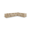 Sinclair 152" Beige Chenille Fabric Upholstered 6Pc. Modular Sectional - Sec6A
