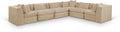 Sinclair 152" Beige Chenille Fabric Upholstered 6Pc. Modular Sectional - Sec6A