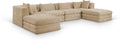 Sinclair 152" Beige Chenille Fabric Upholstered 6Pc. Modular Sectional - Sec6B