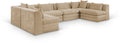 Sinclair 152" Beige Chenille Fabric Upholstered 6Pc. Modular Sectional - Sec6D