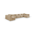 Sinclair 190" Chenille Fabric Upholstered 7Pc. Modular Sectional