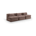 Sinclair 114" Brown Chenille Fabric Upholstered 3pc. Modular Sofa - S114A