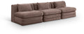 Sinclair 114" Brown Chenille Fabric Upholstered 3pc. Modular Sofa - S114A