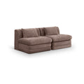 Sinclair 76" Brown Chenille Fabric Upholstered 2pc. Modular Sofa - S76A