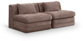 Sinclair 76" Brown Chenille Fabric Upholstered 2pc. Modular Sofa - S76A