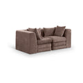 Sinclair 76" Brown Chenille Fabric Upholstered 2pc. Modular Sofa - S76B