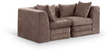 Sinclair 76" Brown Chenille Fabric Upholstered 2pc. Modular Sofa - S76B