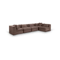 Sinclair 152" Brown Chenille Fabric Upholstered 5Pc. Modular Sectional - Sec5D