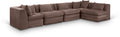 Sinclair 152" Brown Chenille Fabric Upholstered 5Pc. Modular Sectional - Sec5D