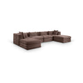 Sinclair 152" Brown Chenille Fabric Upholstered 6Pc. Modular Sectional - Sec6B