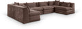 Sinclair 152" Brown Chenille Fabric Upholstered 6Pc. Modular Sectional - Sec6D