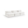 Sinclair 114" Cream Chenille Fabric Upholstered 3pc. Modular Sofa - S114A