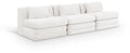 Sinclair 114" Cream Chenille Fabric Upholstered 3pc. Modular Sofa - S114A