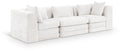 Sinclair 114" Cream Chenille Fabric Upholstered 3pc. Modular Sofa - S114B