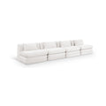 Sinclair 152" Cream Chenille Fabric Upholstered 4pc. Modular Sofa - S152A