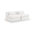 Sinclair 76" Cream Chenille Fabric Upholstered 2pc. Modular Sofa - S76A