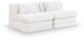Sinclair 76" Cream Chenille Fabric Upholstered 2pc. Modular Sofa - S76A