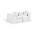 Sinclair 76" Cream Chenille Fabric Upholstered 2pc. Modular Sofa - S76B