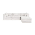 Sinclair 114" Cream Chenille Fabric Upholstered 4Pc. Modular Sectional - Sec4A