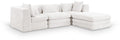 Sinclair 114" Cream Chenille Fabric Upholstered 4Pc. Modular Sectional - Sec4A