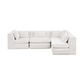 Sinclair 114" Cream Chenille Fabric Upholstered 4Pc. Modular Sectional - Sec4B