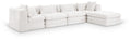 Sinclair 152" Cream Chenille Fabric Upholstered 5Pc. Modular Sectional - Sec5A