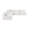 Sinclair 114" Cream Chenille Fabric Upholstered 5Pc. Modular Sectional - Sec5B