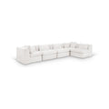 Sinclair 152" Cream Chenille Fabric Upholstered 5Pc. Modular Sectional - Sec5D