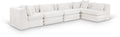 Sinclair 152" Cream Chenille Fabric Upholstered 5Pc. Modular Sectional - Sec5D