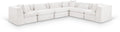 Sinclair 152" Cream Chenille Fabric Upholstered 6Pc. Modular Sectional - Sec6A