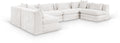 Sinclair 152" Cream Chenille Fabric Upholstered 6Pc. Modular Sectional - Sec6D