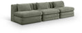 Sinclair 114" Green Chenille Fabric Upholstered 3pc. Modular Sofa - S114A