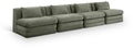 Sinclair 152" Green Chenille Fabric Upholstered 4pc. Modular Sofa - S152A