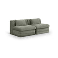 Sinclair 76" Green Chenille Fabric Upholstered 2pc. Modular Sofa - S76A