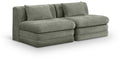 Sinclair 76" Green Chenille Fabric Upholstered 2pc. Modular Sofa - S76A