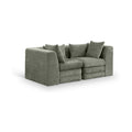 Sinclair 76" Green Chenille Fabric Upholstered 2pc. Modular Sofa - S76B