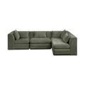 Sinclair 114" Green Chenille Fabric Upholstered 4Pc. Modular Sectional - Sec4B