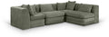 Sinclair 114" Green Chenille Fabric Upholstered 4Pc. Modular Sectional - Sec4B