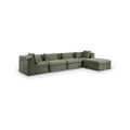 Sinclair 152" Green Chenille Fabric Upholstered 5Pc. Modular Sectional - Sec5A