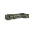 Sinclair 152" Green Chenille Fabric Upholstered 5Pc. Modular Sectional - Sec5D