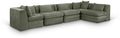 Sinclair 152" Green Chenille Fabric Upholstered 5Pc. Modular Sectional - Sec5D